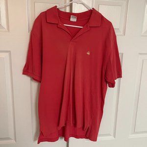 Brooks Brothers Men's 346 Polo Short Sleeve T-Shirt, Coral, Large